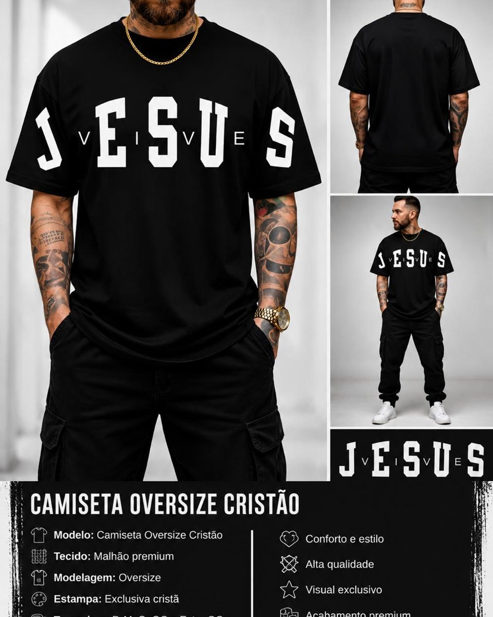 Camiseta Cristã Jesus Vive