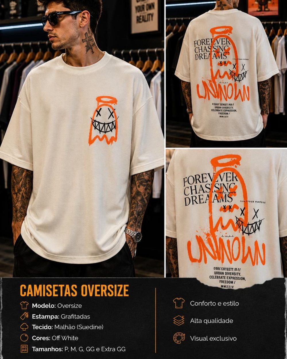 Camiseta Grafitada Unknown Off White