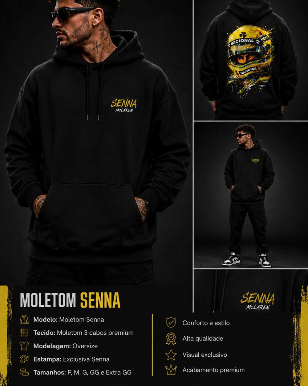 Moletom Senna McLaren Amarelo